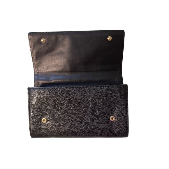 💖DKNY black leather wallet with multiple compartments and snap closure - Picture 2 of 7